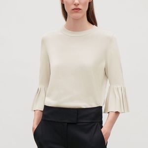 COS Knitted Top with Pleated Sleeves